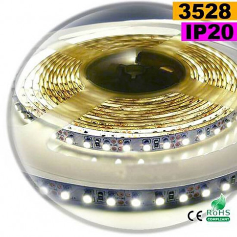 Strip LED blanc chaud leger SMD 3528 IP20 120LED/m