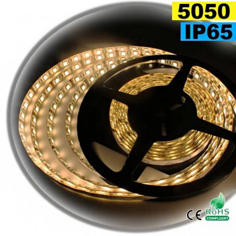  Strip Led blanc chaud leger SMD 5050 IP65 60leds/m sur mesure 