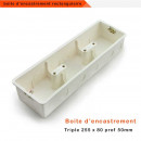 Universal rectangular flush-mounting box, triple, large format
