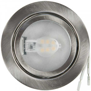 Spot  à culot G4 finition argent brossé pour lampe LED ou Halogène