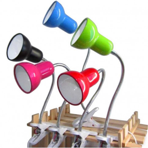 Lampe de bureau avec pince de fixation et inter - Cinq couleurs au choix