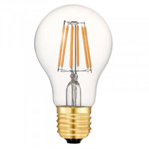 Spherical bulb with four LED filaments, E27 base, 4 watt wattage