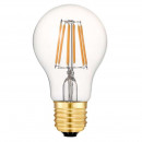 Spherical bulb with four LED filaments, E27 base, 4 watt wattage