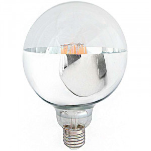 G125 lower half chrome LED globe filament bulb - 8 watts E27 base