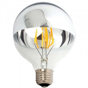Spherical bulb Filament LED G125 lower half chrome
