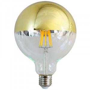 Spherical bulb Filament LED G125 lower half chrome
