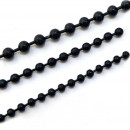 Black metal ball chain, diameter 3.2mm - sold by the linear metre