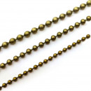 Bronze-coloured metal ball chain diameter 3.2mm - sold by the linear metre