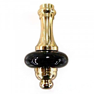 Pendentif Elissage en bronze et porcelaine noir pour interrupteur à tirette