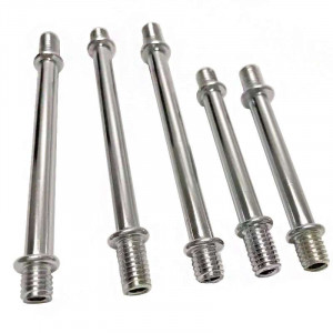 M6 threaded chrome-plated steel tube with double flanged collar