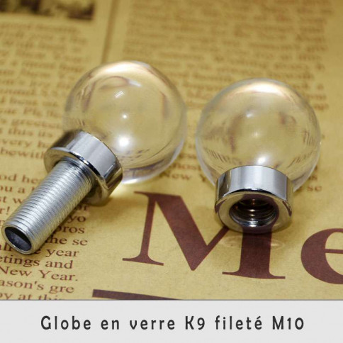 Luminaire globe cristal K9 filetage M10
