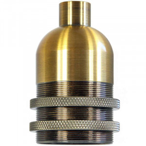 E27 Caravaggio bronze lampholder long threaded ring Ø 42