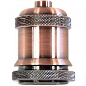 Douille E27 Caravaggio en bronze bague filetée longue Ø 42