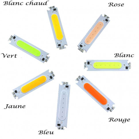 Platine LED rectangulaire 2 Watts 12 volts couleurs