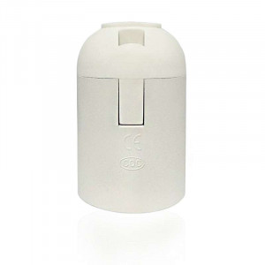 Socket with E27 base in smooth plastic for bulb