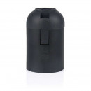  Socket with E27 base in smooth black plastic for bulb