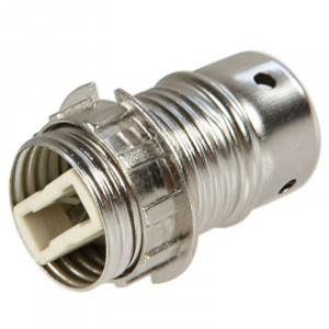 G9 screw-in socket in steel with grey chrome finish