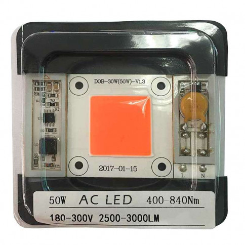  AC LED COB horticole 452nm - 455 nm de 50 watts à alimentation transistorisé 