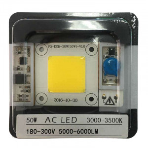 AC LED COB warm white 3000 kelvin of 50 watts with transistor power supply