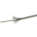 0.5mm² coaxial electric cable on transparent Teflon, 1m long