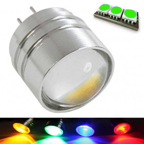 LED bulb with G4 base - LED COB green with lens