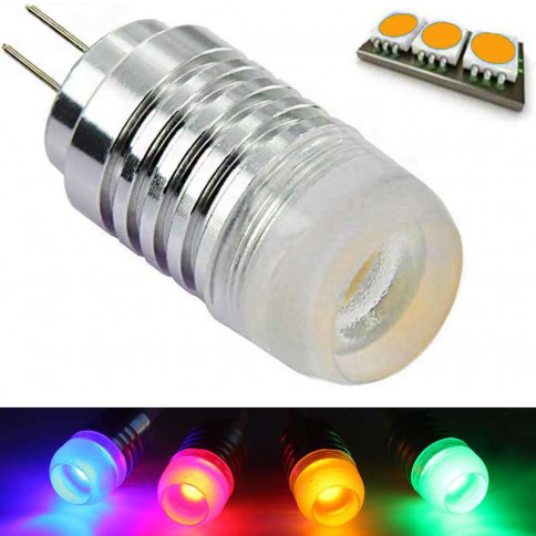 LED bulb with G4 base LED COB 3 watts light colour orange