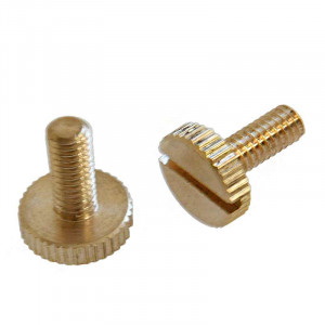 M4 brass screw with knurled head, thread length 12mm
