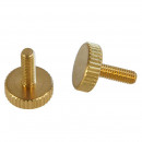 M3 brass screw with knurled head, thread length 9mm
