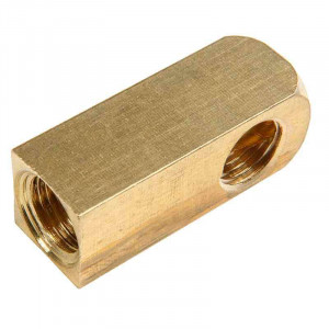 90° angled brass link block with M10 thread