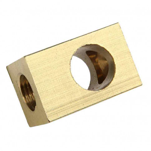 Rectangular brass block with through thread M10