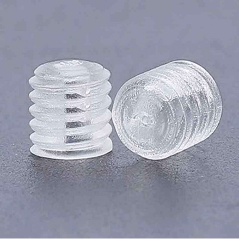 M4 transparent plastic screw, headless, length 6mm