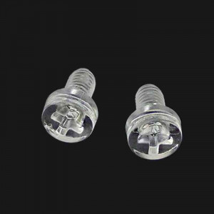 M4 transparent plastic screw with cylindrical head, length 6mm