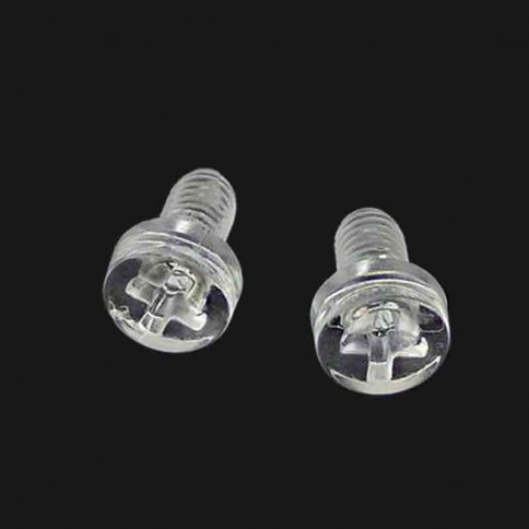 M4 transparent plastic screw with cylindrical head, length 6mm