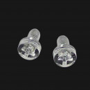 M4 transparent plastic screw with cylindrical head, length 6mm