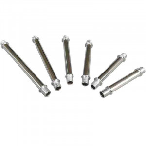 Tube acier chromé fileté M10 double collet battu