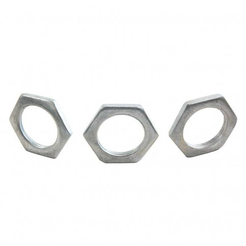 Low zinc-plated nut for M20 tube, 1.5 mm pitch, 3 mm thick