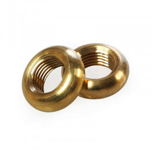 Brass ring nut for threaded tube M10 diameter 16.5mm