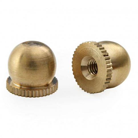 Knurled decorative brass cap nut with M4 thread