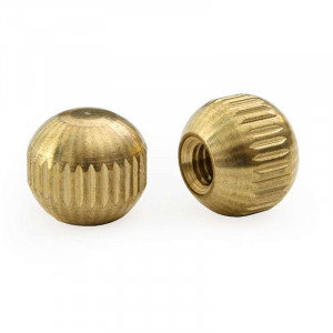M4 knurled ball head cap nut in decorative brass