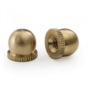 Knurled decorative brass cap nut with M6 thread