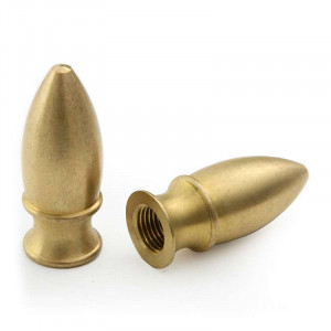 M10 threaded brass point with 16mm diameter obus shape