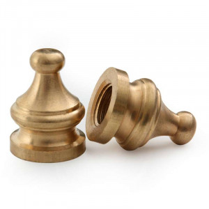 17mm diameter M10 threaded brass luminaire tip, hat shape