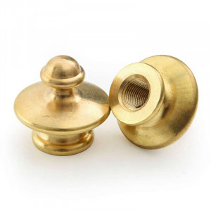 30mm diameter M10 threaded brass luminaire tip, hat shape