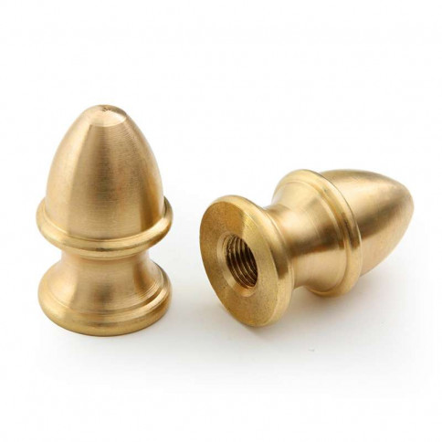 23.5mm diameter M10 threaded obus-shaped brass luminaire tip