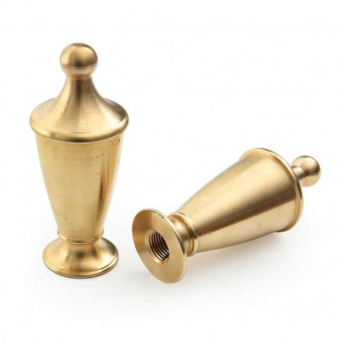 29.5mm diameter M10 threaded brass luminaire tip, hat shape