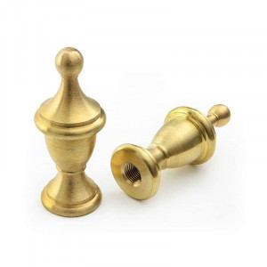 Brass luminaire tip diameter 28.5mm M10 threaded hat shape