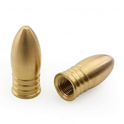 M10 threaded brass point, ogive shape, 14mm diameter