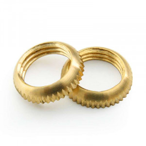 Slightly rounded notched brass washer for M10 threaded tube