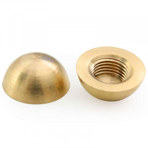 Decorative hemispherical brass stopper, diameter 18mm