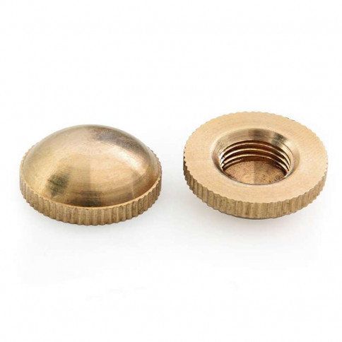 Knurled hemispherical brass stopper, diameter 19mm